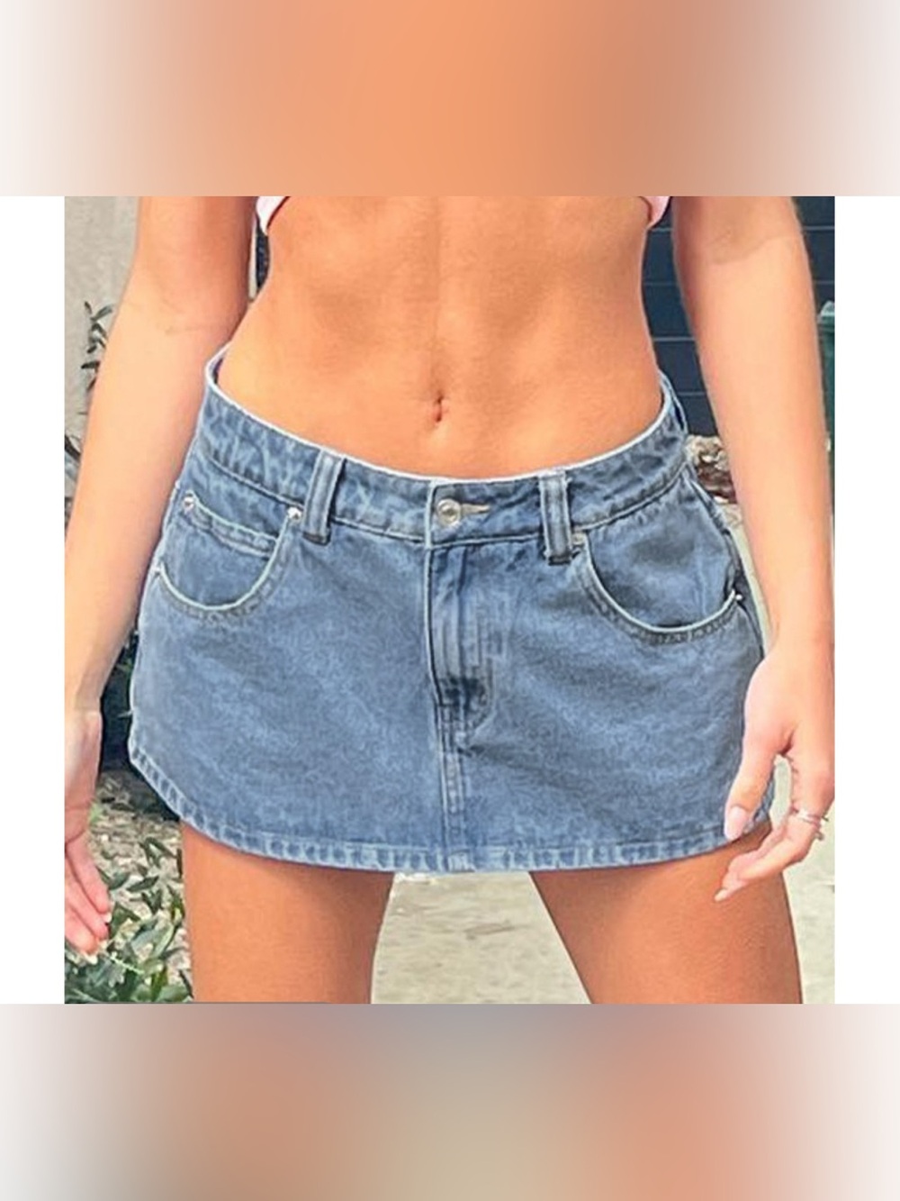 Denim Mini Skirt - Blue